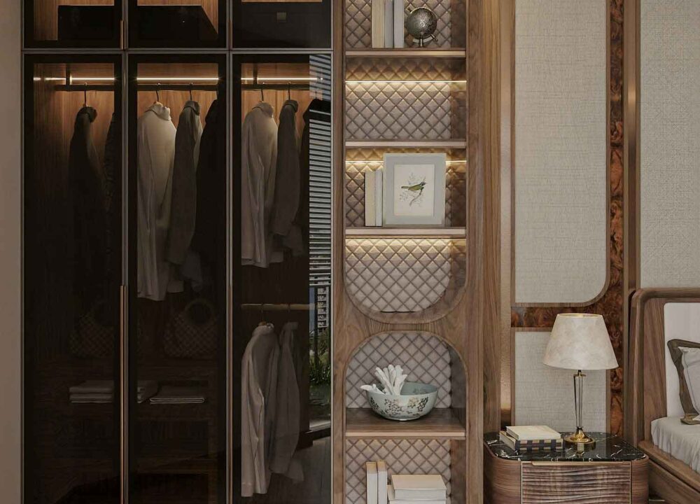 nội thất nhà phố gỗ óc chó (3)